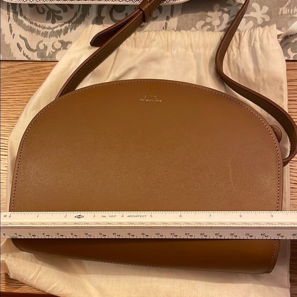 A.P.C. Brown Half-Moon Leather Crossbody Bag - Picture 2 of 3